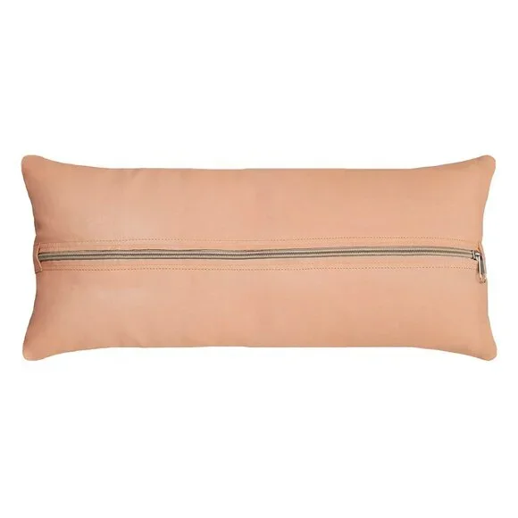 NWT Natural Leather Lumbar Pillow